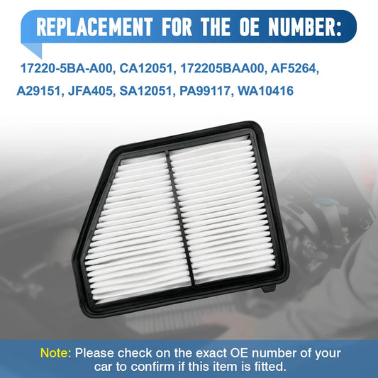 1 Pc Car Engine Air Filter For Honda Civic 2.0L Naturally Aspirated Only 2017-2024 AF5264 A29151 JFA405 17220-5BA-A00