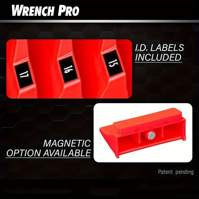 20-Pocket Magnetic Hex-Shaped Modular Toolbox Holder Storage Organizer for Spanners, Durable Plastic Construction