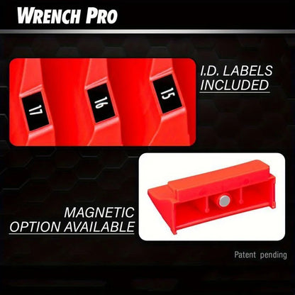 20-Pocket Magnetic Hex-Shaped Modular Toolbox Holder Storage Organizer for Spanners, Durable Plastic Construction