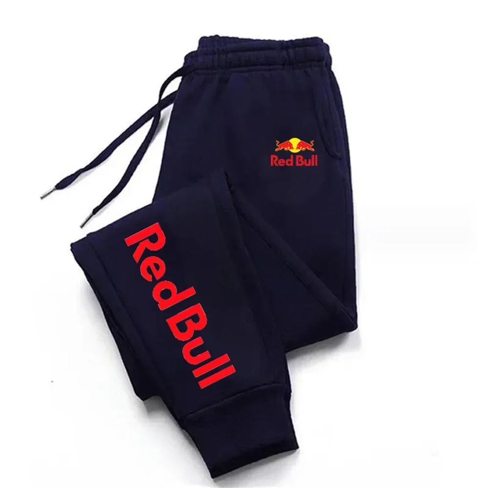 Red Bull casual fashion autumn/winter cotton sports pants, men's running and fitness pants, monochrome pants