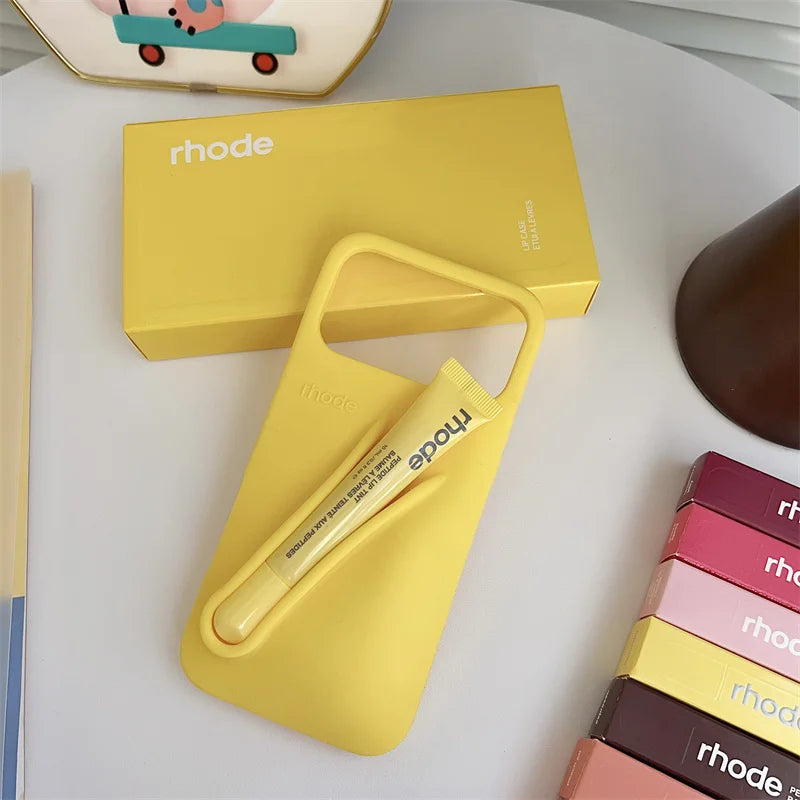 RHODE Phone Case for iPhone 17 Pro Max Air 16 15 14 13 12 11 Pro Max Plus Soft Silicone With Box Lipstick Holder Bumper Cases