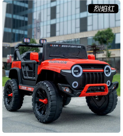 12V Kids Electric 4 Wheel Drive Off-Road Toy Rechargable Battery Car Sit By Child With Remote Control And LED Light