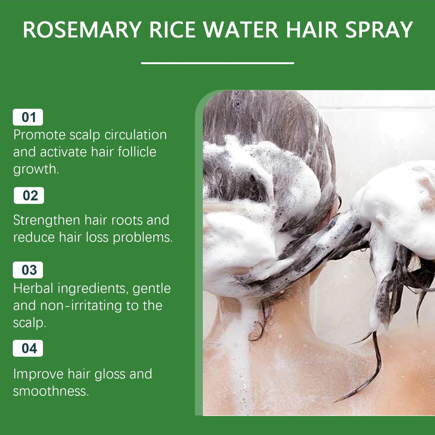 Rosemary Rice Water Hair Spray Nourishes Moisturizes Dry Frizzy Hair Supports Enhances Hair Strength Prevents Breakage