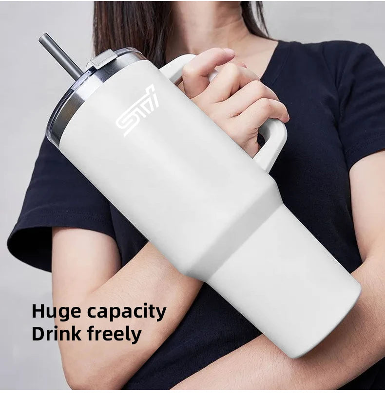 1200ML Insulated Tumbler with Handle Straw Travel Cup Coffee Cup For Subaru STI WRX 2006 XV Forester Impreza Crosstrek Legacy