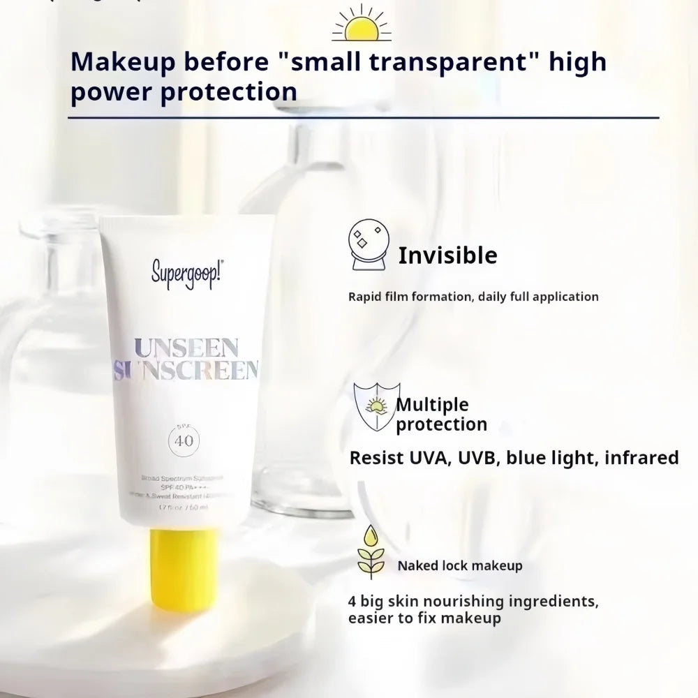 SUPERGOOP Unseen Sunscreen Broad Spectrum Sunscreen / SPF 40 PA Supergoop Glow Screen SPF 40 PA+++50ml