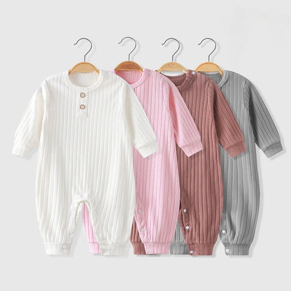 Somenie Unisex Baby Long-Sleeve Onesie for Autumn Winter Boys' Girls' Baby Striped Romper  Infant Outdoor Wear Trends 1-3-9-18M