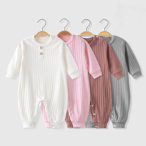 Somenie Unisex Baby Long-Sleeve Onesie for Autumn Winter Boys' Girls' Baby Striped Romper  Infant Outdoor Wear Trends 1-3-9-18M