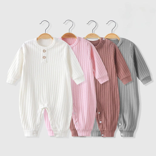 Somenie Unisex Baby Long-Sleeve Onesie for Autumn Winter Boys' Girls' Baby Striped Romper  Infant Outdoor Wear Trends 1-3-9-18M