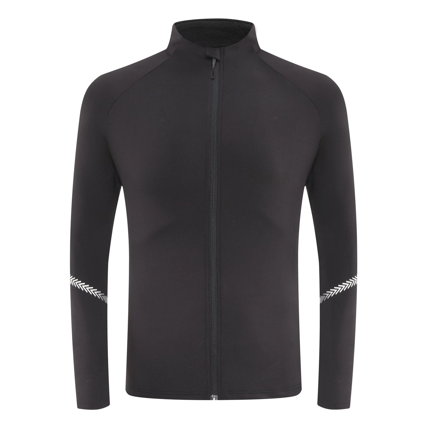 Winter Mens Running Jackets Long Sleeve Full Zipper Training Shirts Workout Sports Sweatershirt Sportswear Elastic Reflective