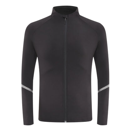 Winter Mens Running Jackets Long Sleeve Full Zipper Training Shirts Workout Sports Sweatershirt Sportswear Elastic Reflective