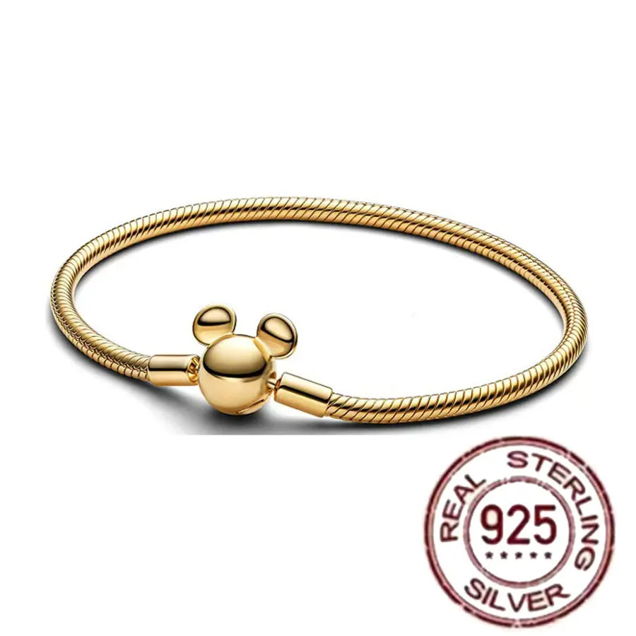 The best-selling S925 sterling silver heart-shaped crown snake bone chain is perfect for the original DlY bracelet! A perfect je