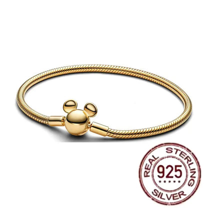 The best-selling S925 sterling silver heart-shaped crown snake bone chain is perfect for the original DlY bracelet! A perfect je