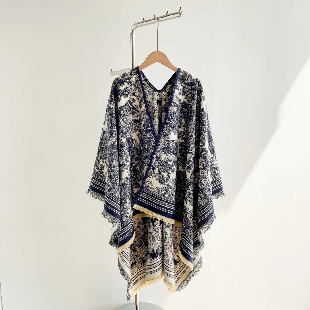 Warm Faux Cashmere Double-Sided Women's Scarf Spring Autumn Winter Air Conditioned Room Decorated Aslan Cape Fashionable Commute