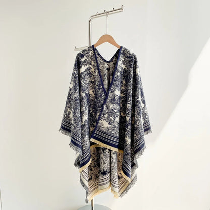 Warm Faux Cashmere Double-Sided Women's Scarf Spring Autumn Winter Air Conditioned Room Decorated Aslan Cape Fashionable Commute