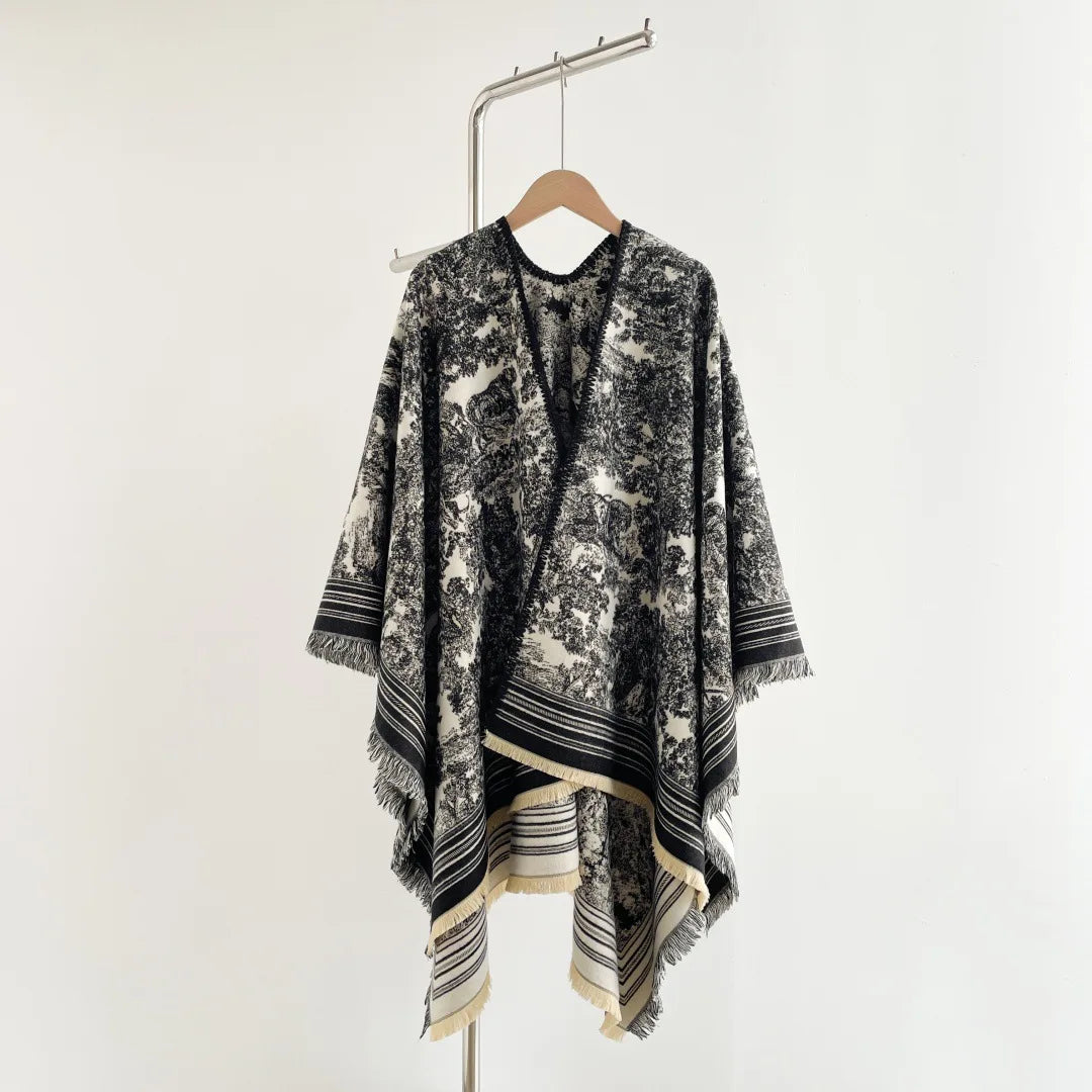 Warm Faux Cashmere Double-Sided Women's Scarf Spring Autumn Winter Air Conditioned Room Decorated Aslan Cape Fashionable Commute