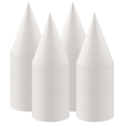 AD30-White Paper Cone Cups, Snow Cone Cups,Coated Leakproof Cone Paper Cups for , Shaved Ice, Water 200Pcs