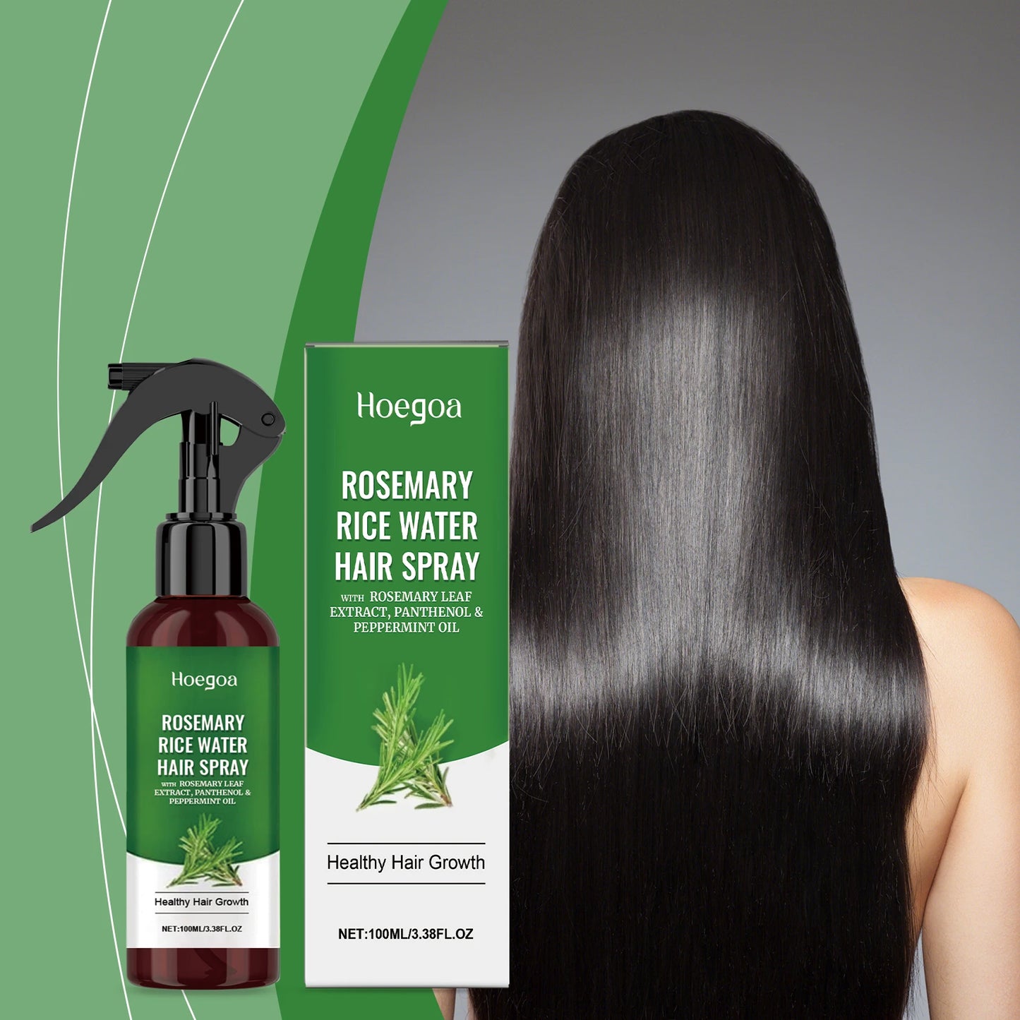 Rosemary Rice Water Hair Spray Nourishes Moisturizes Dry Frizzy Hair Supports Enhances Hair Strength Prevents Breakage