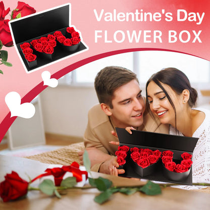 16Pcs Forever Rose I Love You Box Eternal Rose Preserved Flowers for Valentine's Day Birthday Gifts for Her Silk Simulated Roses