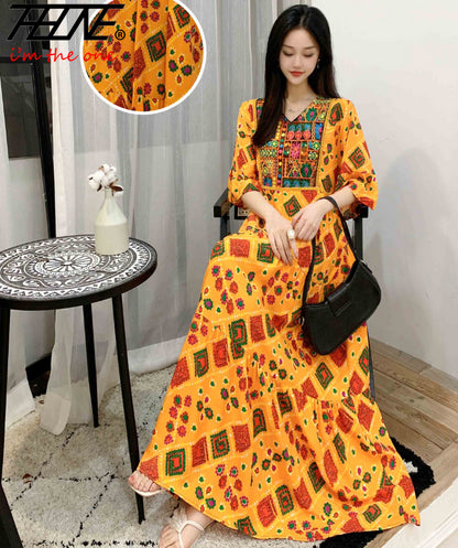 Indian Dress for Women Summer Embroidery Chic Elegant Party Dresses Clothes Vintage Long Maxi Prom Bohemian Beach Robe Vestidos