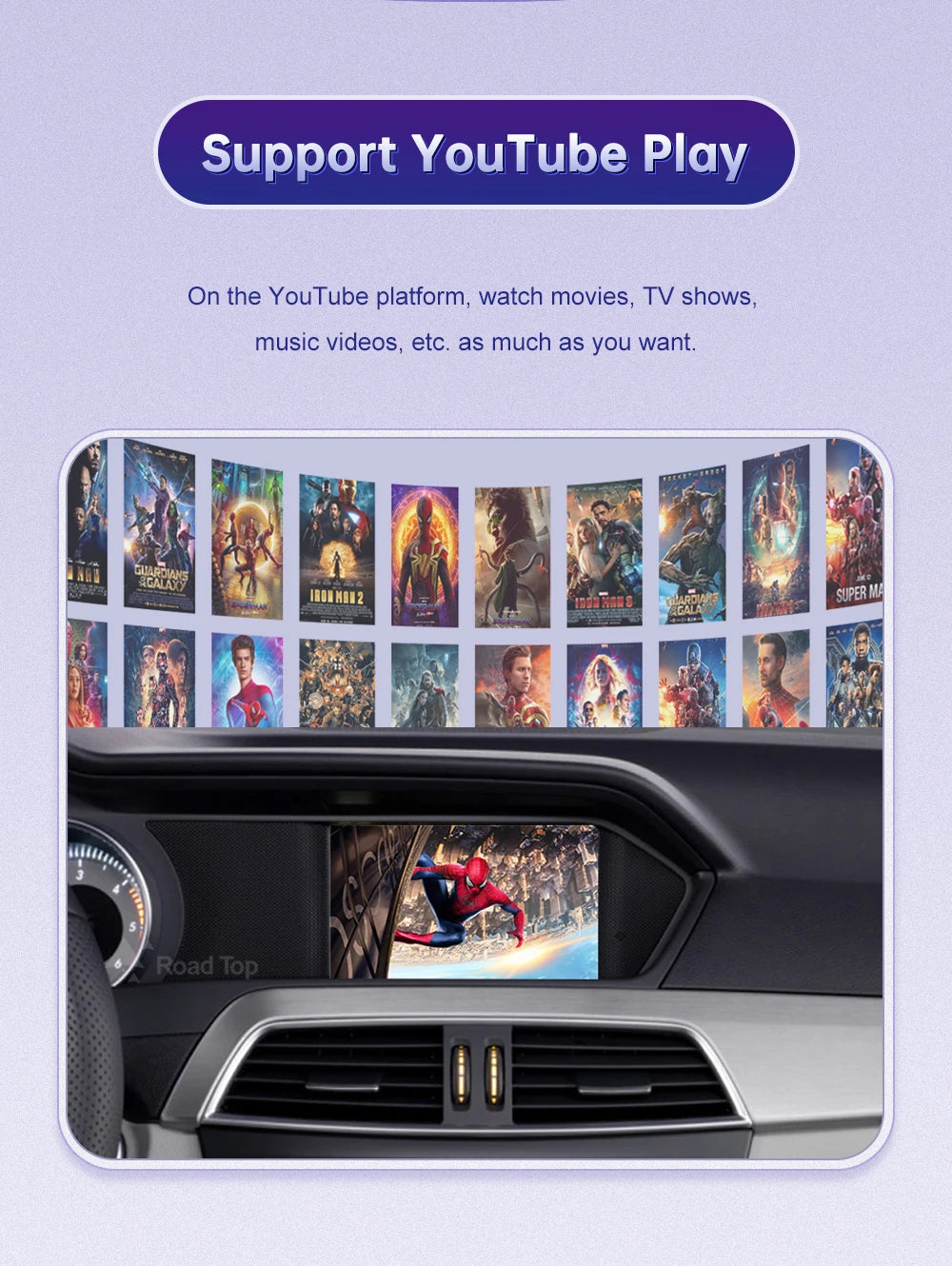 Road Top Wireless CarPlay for Mercedes Benz C Class W204 NTG4.5/4.7 2011-2014 Android Auto Mirror Link AirPlay Car Play