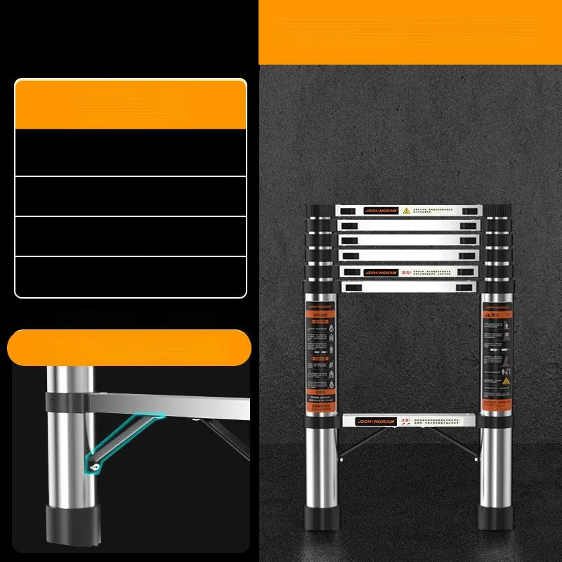 Retractable Portable Folding Ladder Household Simple Thickened Telescopic Vertical Ladder Engineering Loft Hidden Lift Ladder