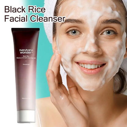 100ml Haruharu Wonder Black Rice Moisturizing 5.5 Soft Cleansing Gel Deep Clean Pores, Decontamination Nourishes, Mild Skin Care