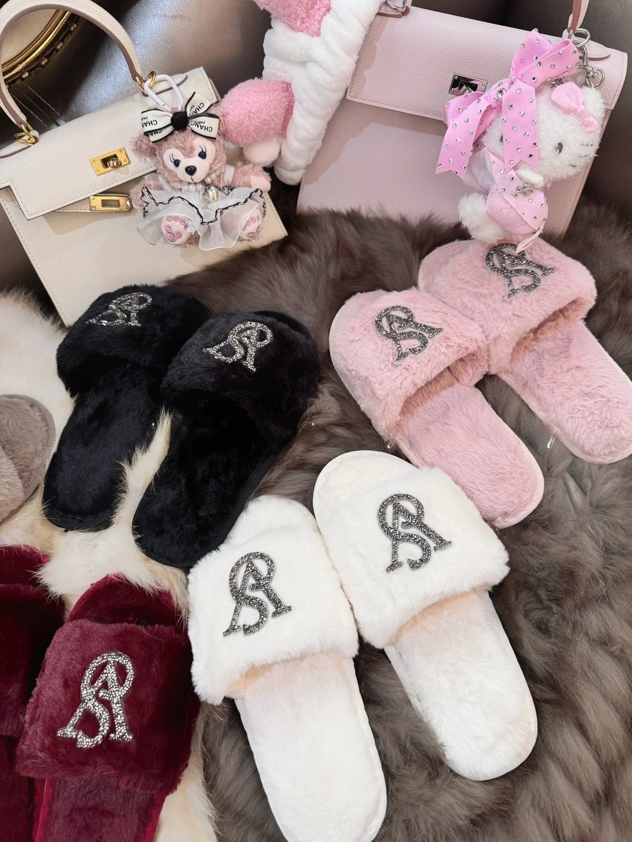 Warm Home Slippers for Women Furry Autumn Winter Indoor Comfortable Soft Material Anti-Slip Sole Versatile Use Cozy Footwear