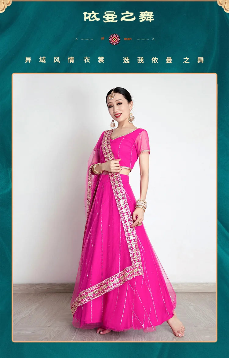 Traditional Indian Clothing Pakistani Sari Women's Elegant Dress Party Cosplay Dance Dress Stage Dress