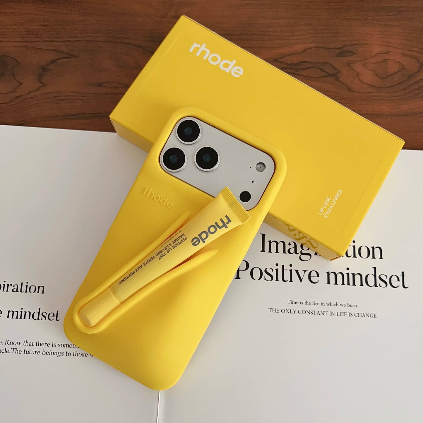 With Lip Gloss Phone Case for iPhone 17  Pro Max Plus Lipstick Silicone Lemontini Gray Ribbon Box Cover