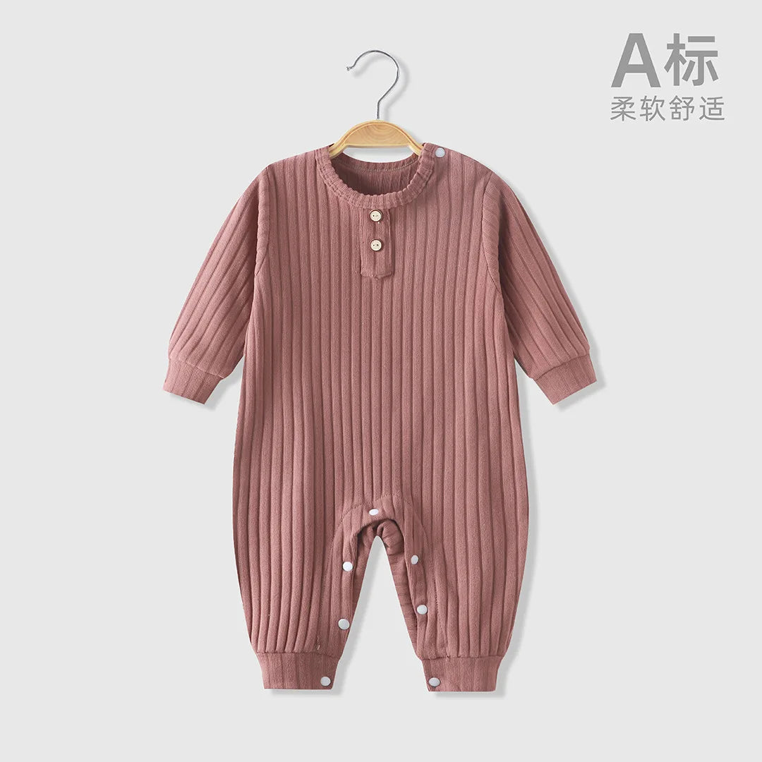 Somenie Unisex Baby Long-Sleeve Onesie for Autumn Winter Boys' Girls' Baby Striped Romper  Infant Outdoor Wear Trends 1-3-9-18M