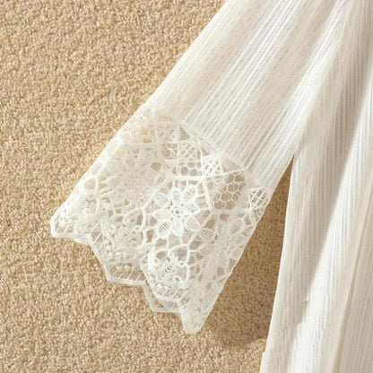 Summer Cardigan Mid Long See-through Lace Open Front Sheer Sun Protection Crochet Cardigan Beach Cover Up Streetwear