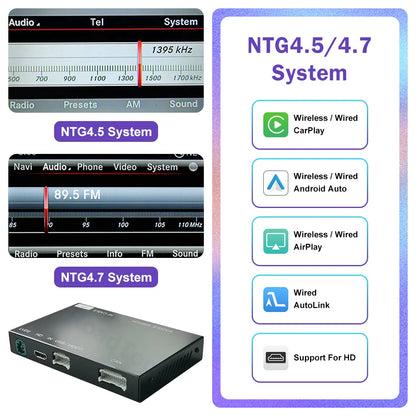 Road Top Wireless CarPlay for Mercedes Benz C Class W204 NTG4.5/4.7 2011-2014 Android Auto Mirror Link AirPlay Car Play