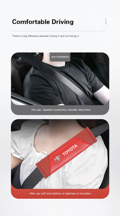 2Pcs Car Seat Belt Shoulder Protective Pad Auto Accessories For Toyota 86 Mirai Supra Prado Alphard Crown Vellfire Sequoia Venza