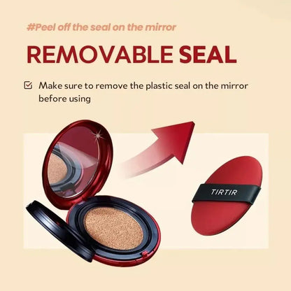 TIRTIR Red Foundation Waterproof Cushion Concealer Lightweight Buildable Coverage Lasting Setting Spray Cushion Makeup