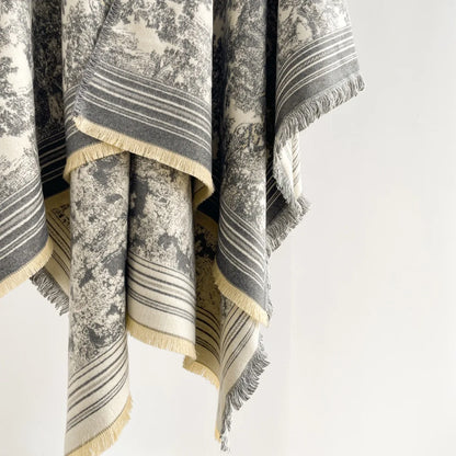 Warm Faux Cashmere Double-Sided Women's Scarf Spring Autumn Winter Air Conditioned Room Decorated Aslan Cape Fashionable Commute