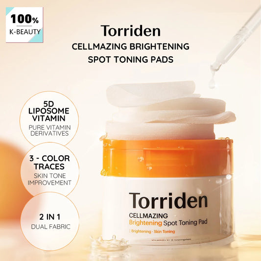 Torriden Cellmazing Brightening Spot Toning Pads (70 Pads),Fades Spots & Dullness,Vitamin C Brightening,K-Beauty,Korean Makeup