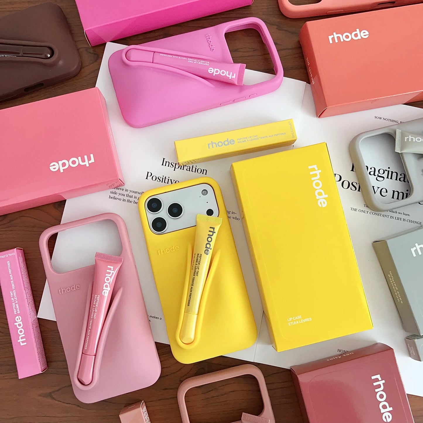 With Lip Gloss Phone Case for iPhone 17  Pro Max Plus Lipstick Silicone Lemontini Gray Ribbon Box Cover