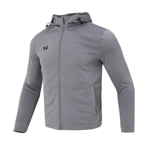 Under Armour Men's Windproof Jacket, Sports Comfortable Casual Running Outdoor Training Casual Top, Dark Gray Hooded Jacket 23600303-014