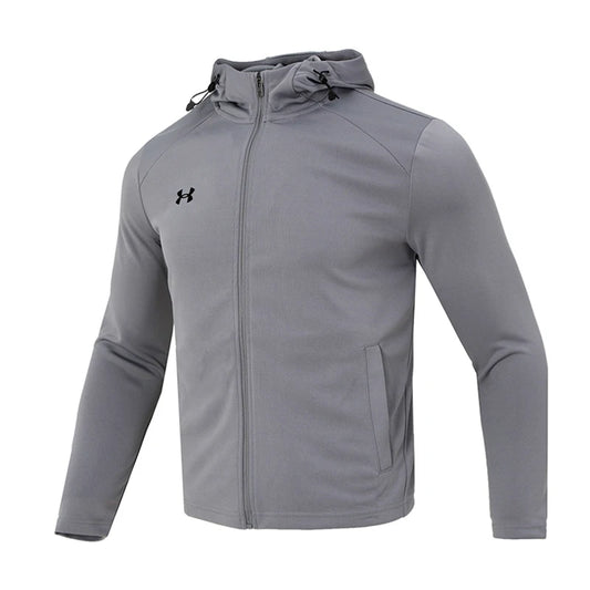 Under Armour Men's Windproof Jacket, Sports Comfortable Casual Running Outdoor Training Casual Top, Dark Gray Hooded Jacket 23600303-014