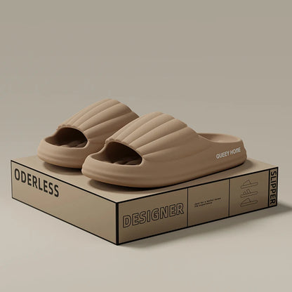 Stylish Men's Slippers Thick Sole Pressure Distribution Soft Bouncy Comfort Beach Sandals Anti Slip Lightweight Shoes Men Women