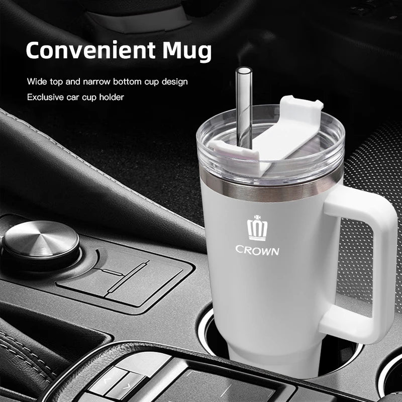 1200ML High Quality Insulated Tumbler with Handle Straw Cup Coffee For Toyota Gazoo Racing TRD CROWN Corolla Yaris Chr