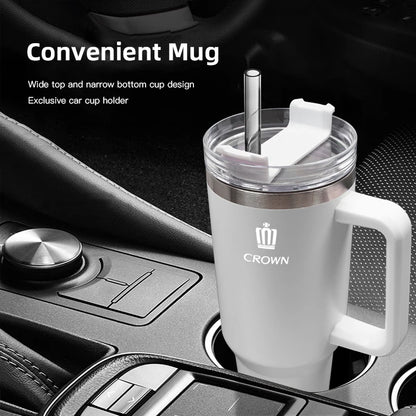 1200ML High Quality Insulated Tumbler with Handle Straw Cup Coffee For Toyota Gazoo Racing TRD CROWN Corolla Yaris Chr