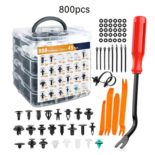 100Pcs-800pcs Car Fastener Clip Kit Fender Rivet Clips Auto Body Push Retainer Pin Rivet Bumper Door Trim Panel Retainer Repair