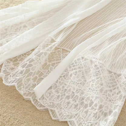 2025 New Fashion Spring Summer Women Lace Cardigan Blouses Sun Protection Clothings Lady Midi-long Beach Shirts Outwear WZ2455