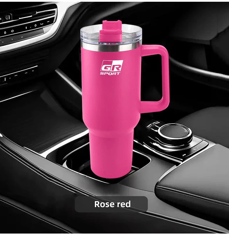 1200ML High Quality Insulated Tumbler with Handle Straw Cup Coffee For Toyota Gazoo Racing TRD CROWN Corolla Yaris Chr