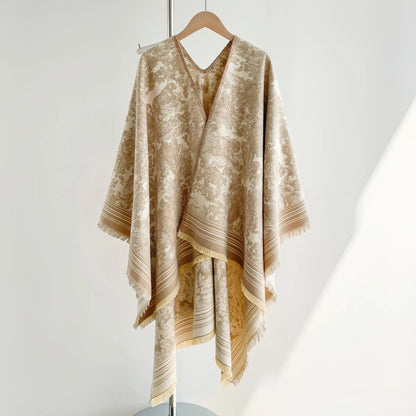 Warm Faux Cashmere Double-Sided Women's Scarf Spring Autumn Winter Air Conditioned Room Decorated Aslan Cape Fashionable Commute