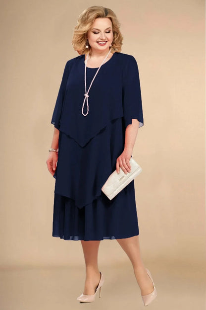 2024 Plus Size Chiffon Mother Beach Wedding Dress European And American Style Other Pattern Other Style Gowns For Special Occasi