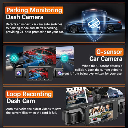 Dash Cam 4 Channel Driving Camera 1080P Front Left Right Rear Night Vision Loop Recording 24H Parking Monitor Auto parts