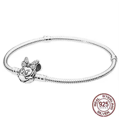 The best-selling S925 sterling silver heart-shaped crown snake bone chain is perfect for the original DlY bracelet! A perfect je
