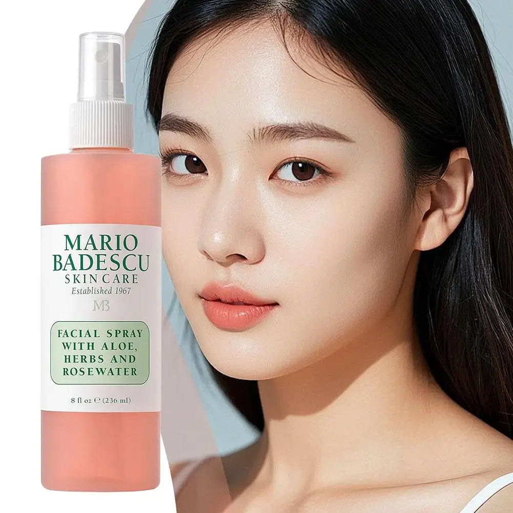 236ml Mario Badescu Facial Mist Hydrating Moisturizing Aloe Herbs Rosewater Brightening Refresh Dry Skin Relief Toner Skincare